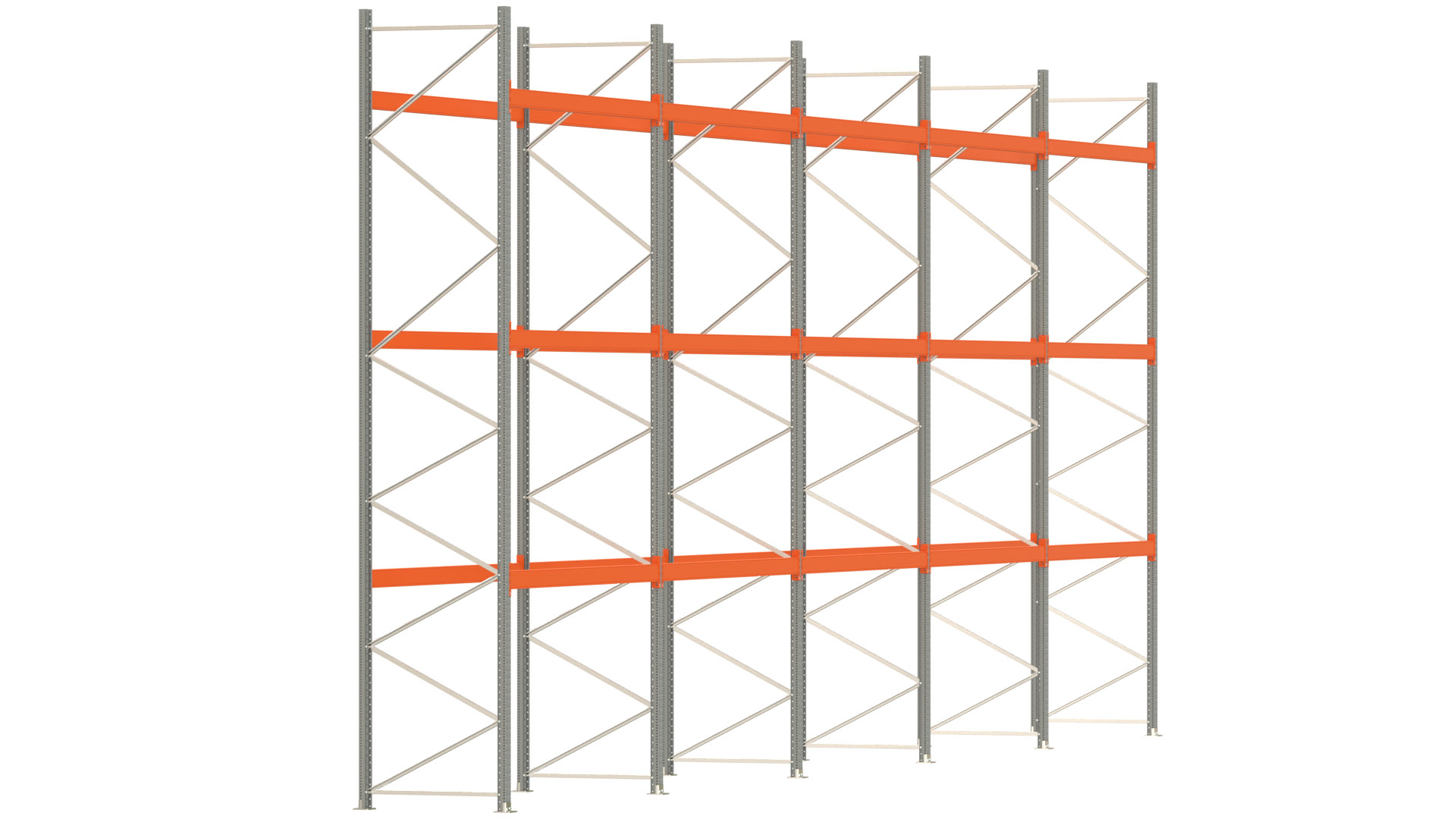 Palettenregal ARTUS - Breite 1401 cm - Höhe 550 cm - Tiefe 110 cm - Fachlast 3000 kg - 60 Palettenstellplätze