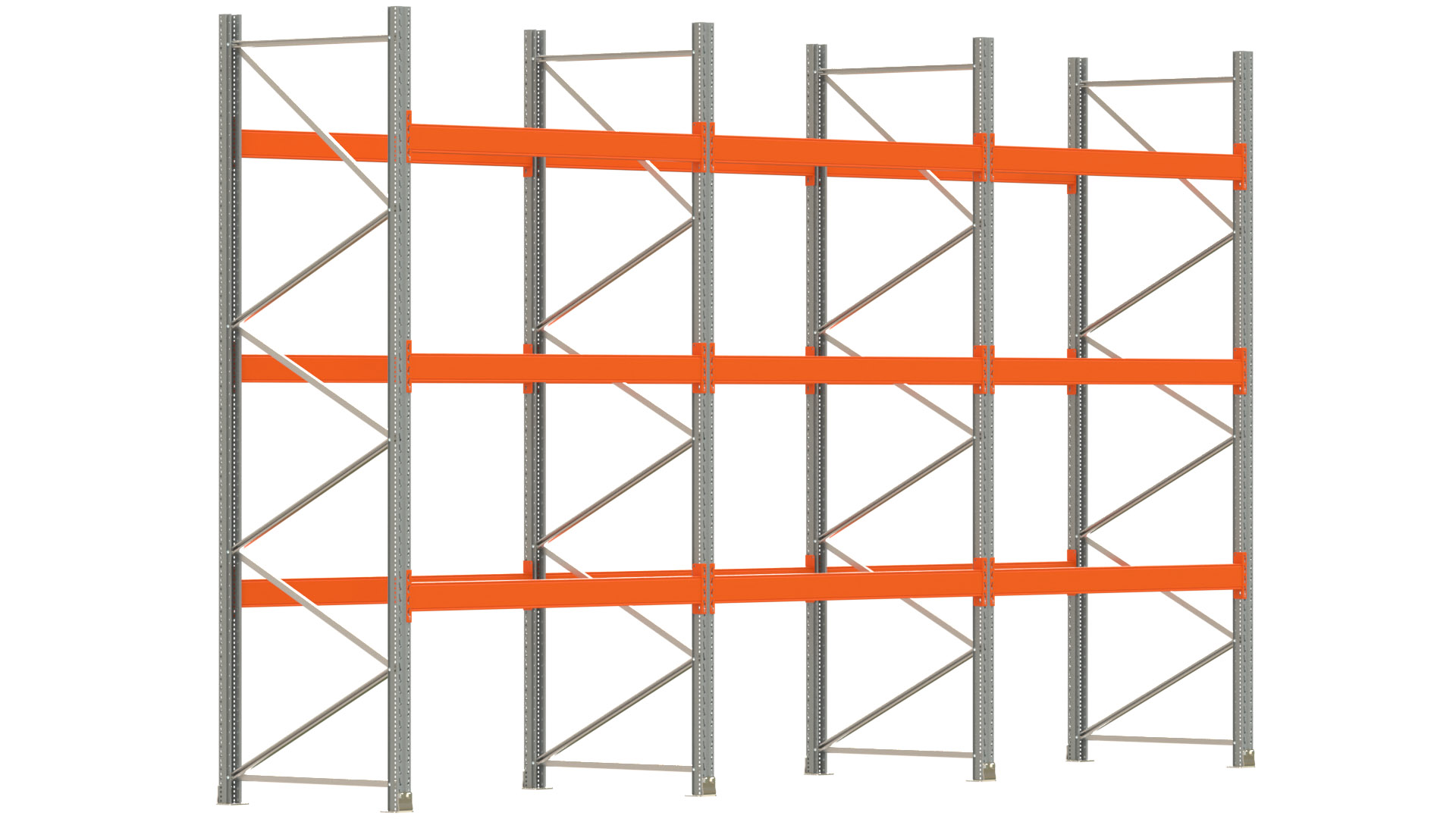 Palettenregal ARTUS - Breite 604 cm - Höhe 350 cm - Tiefe 110 cm - Fachlast 2000 kg - 24 Palettenstellplätze