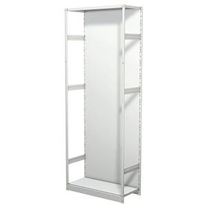 Aktenregal, Büroregal - Steckregal mit Rückwand, ohne Böden, Grundfeld, BxTxH 960x400x2600 mm, lichtgrau