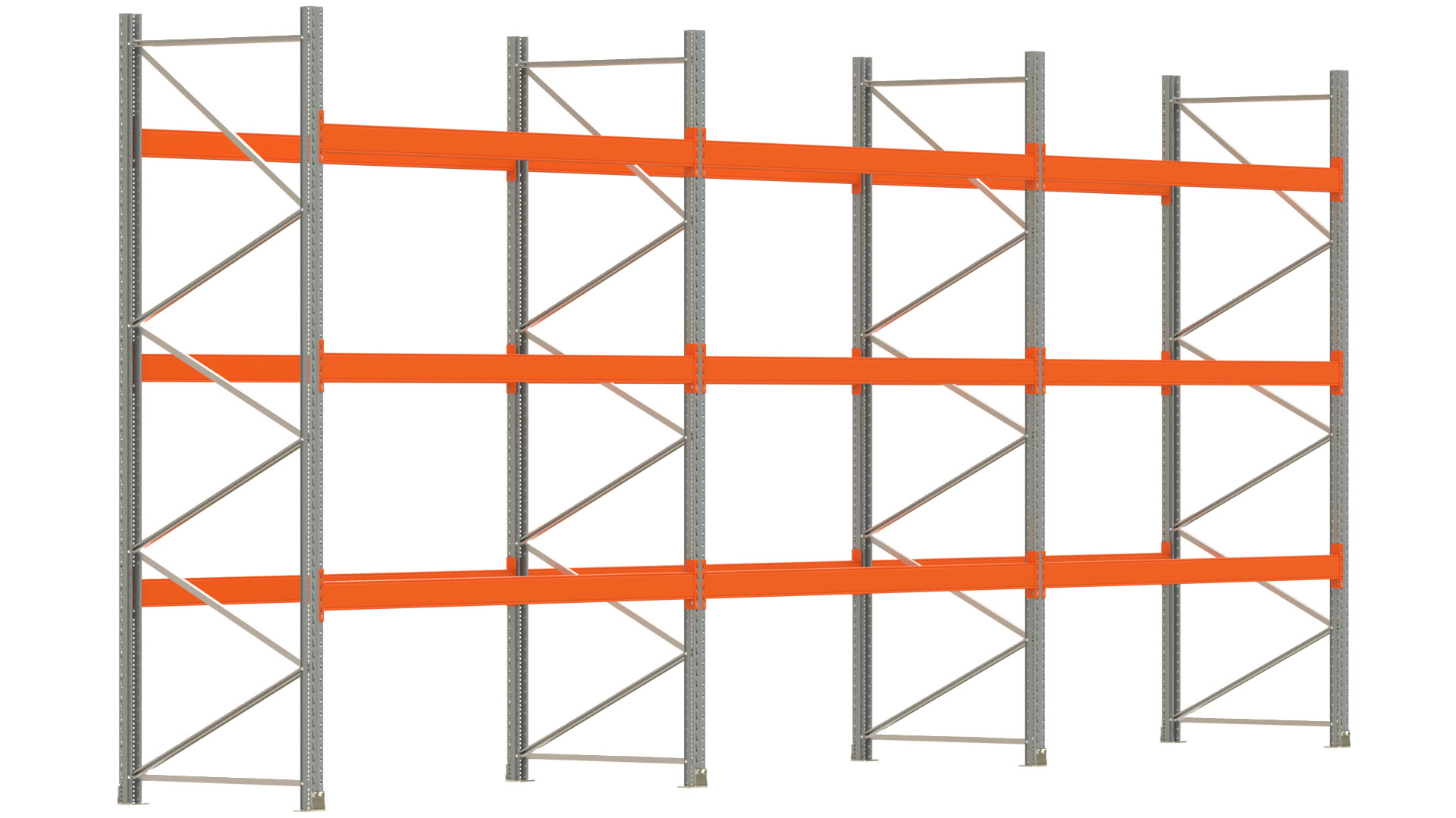 Palettenregal ARTUS - Breite 844 cm - Höhe 350 cm - Tiefe 110 cm - Fachlast 3000 kg - 36 Palettenstellplätze