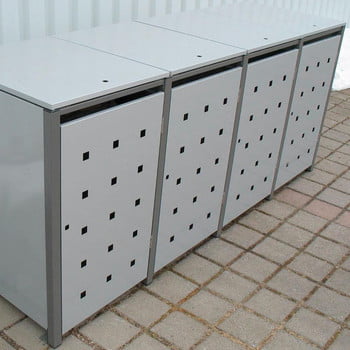 Mülltonnenbox, Mülltonnenverkleidung mit Klappdach