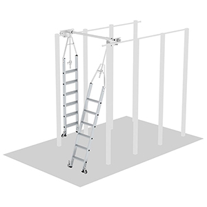 Regalleiter aus Aluminium für Doppelregal