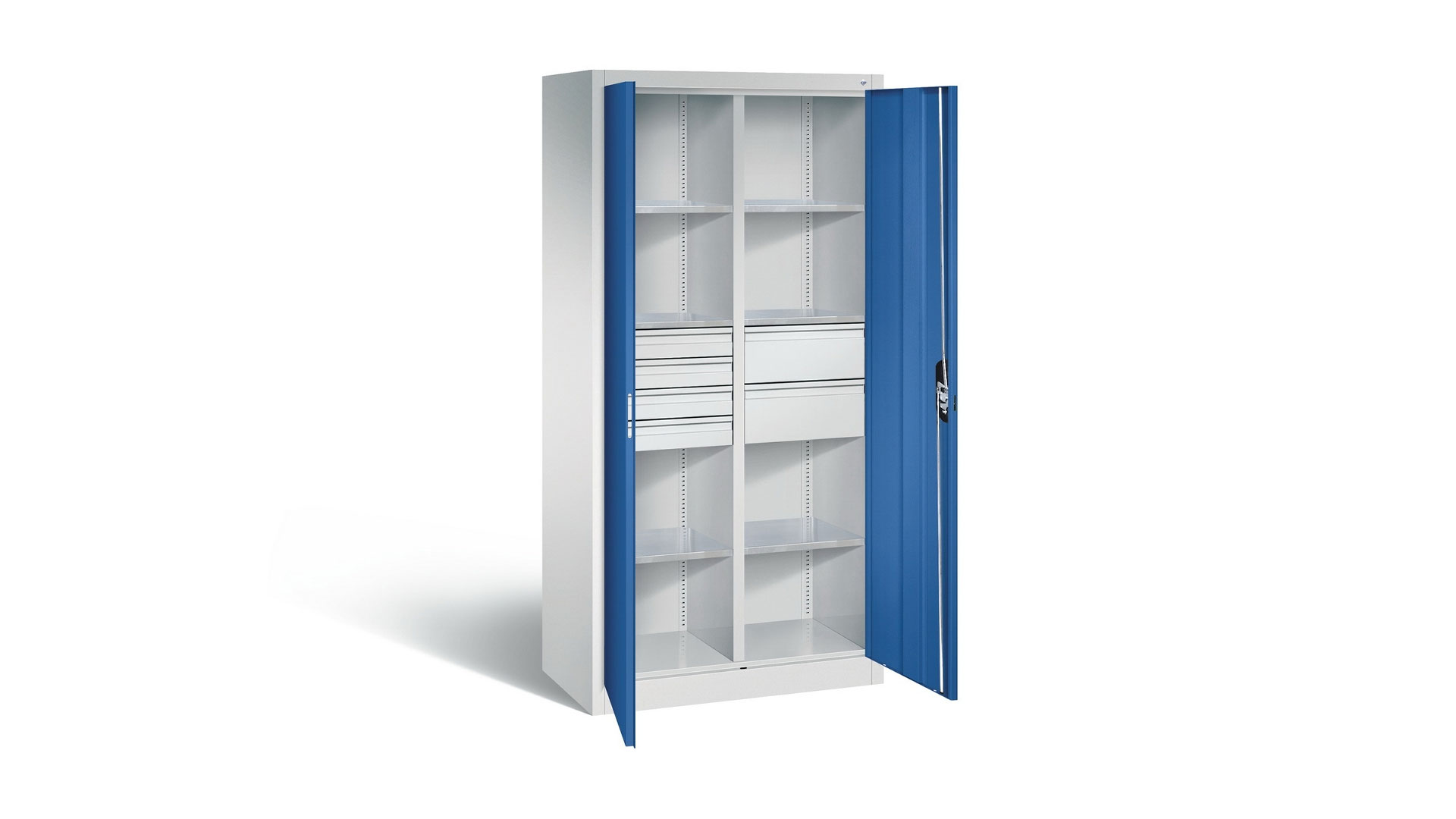 Werkzeugschrank mit 6 Böden und 6 Schubladen