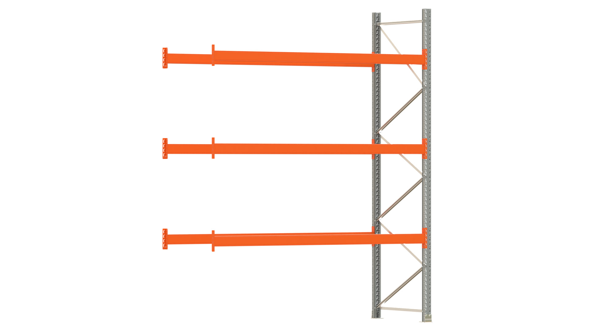 Palettenregal ARTUS - Anbaufeld - Breite 278,5 cm - Höhe 350 cm - Tiefe 110 cm - 3 Träger Ebenen