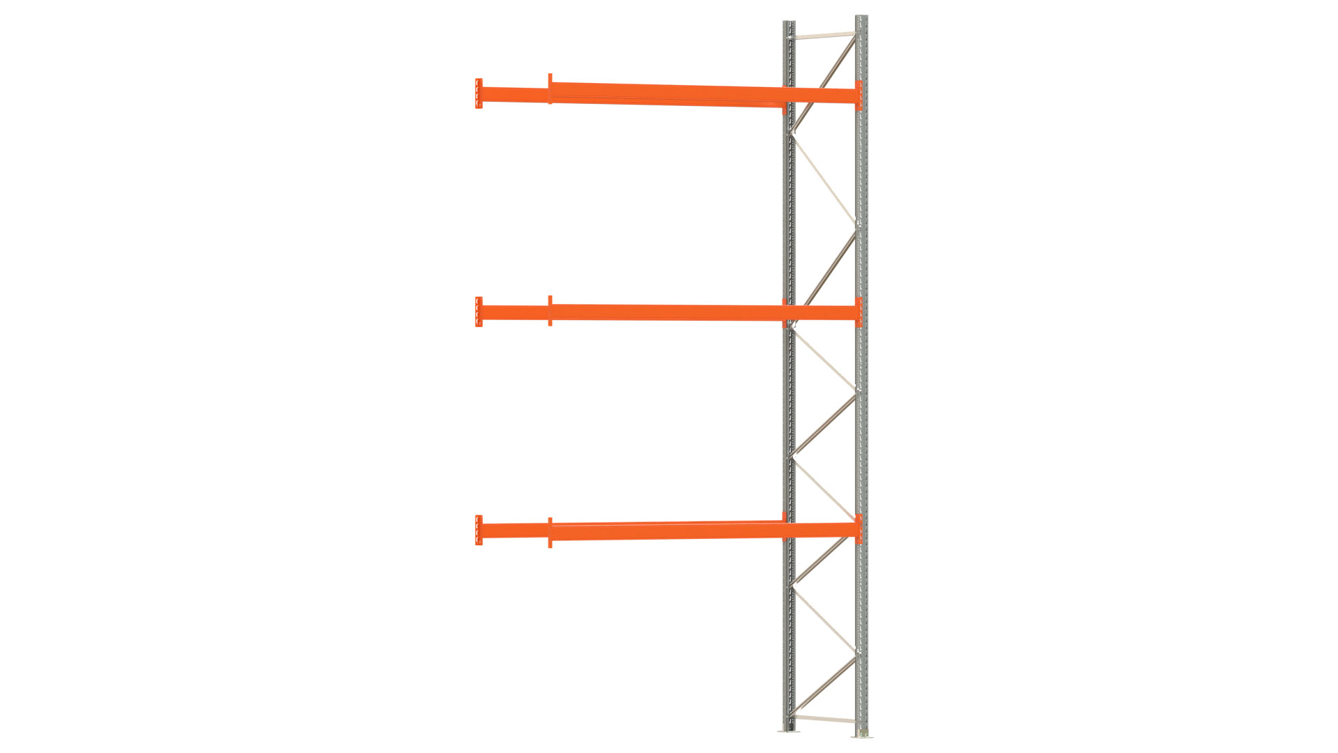 Palettenregal ARTUS - Anbaufeld - Breite 278,5 cm - Höhe 550 cm - Tiefe 110 cm - 3 Träger Ebenen