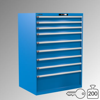 Lista Schubladenschrank - 14.518.010 - 1.450x1.023x725 mm (HxBxT) - 9 Schubladen - 200 kg - Key Lock - lichtblau (RAL 5012)