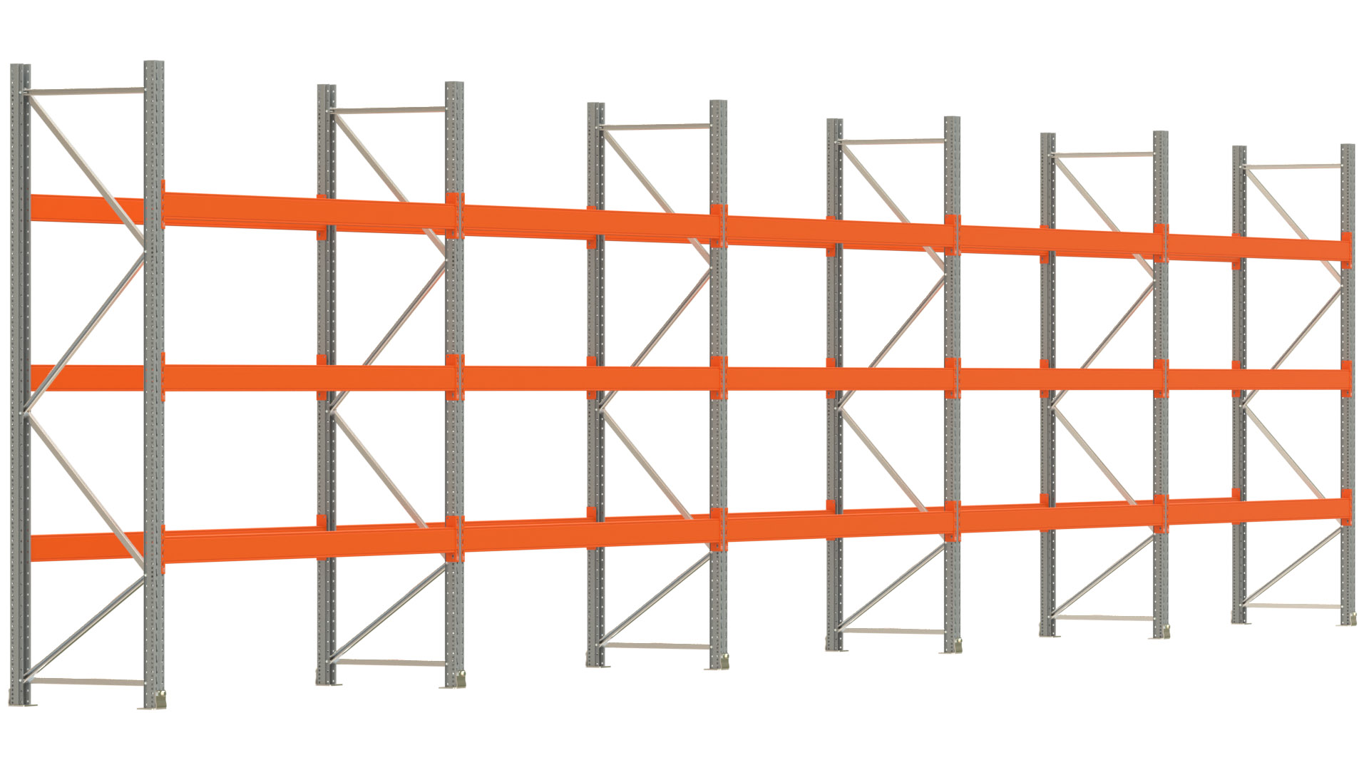 Palettenregal ARTUS - Breite 1401 cm - Höhe 300 cm - Tiefe 80 cm - Fachlast 3000 kg - 40 Palettenstellplätze