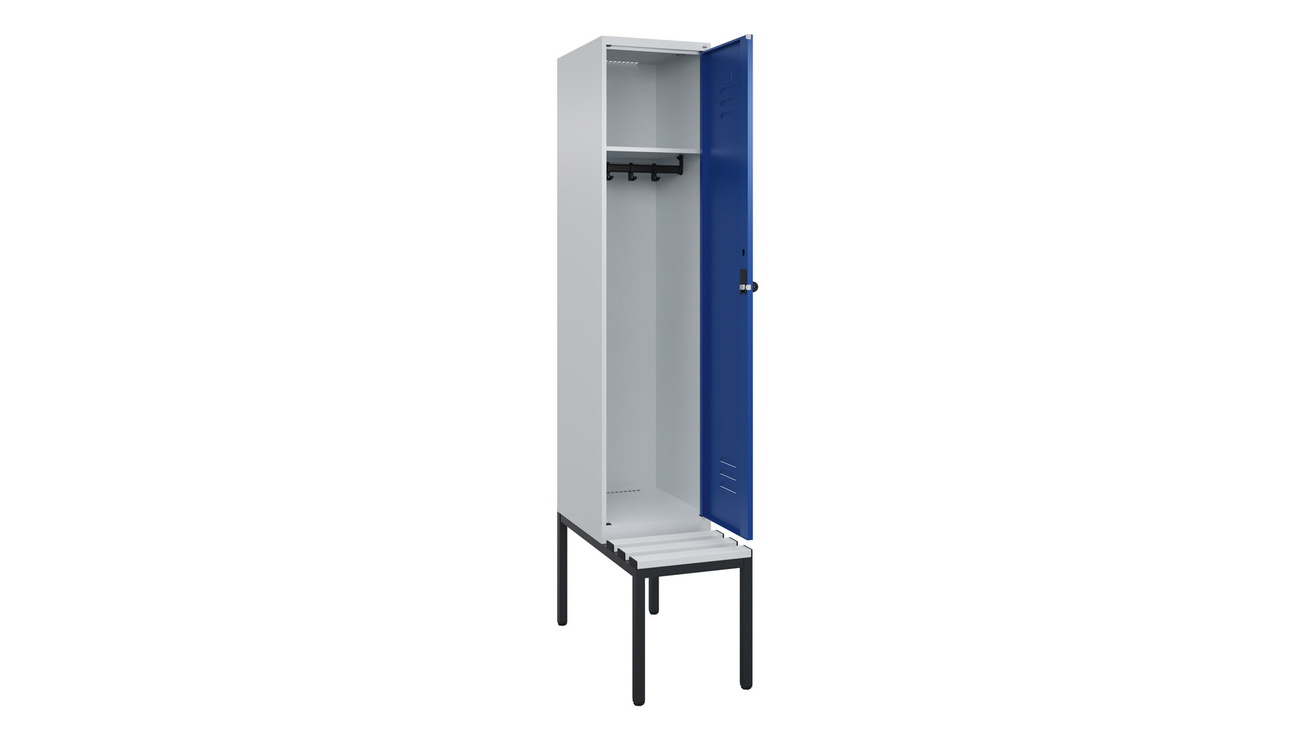 Spind - Garderobenschrank, Breite 40 cm, Höhe 212 cm, Tiefe 50 cm, 1 Abteile