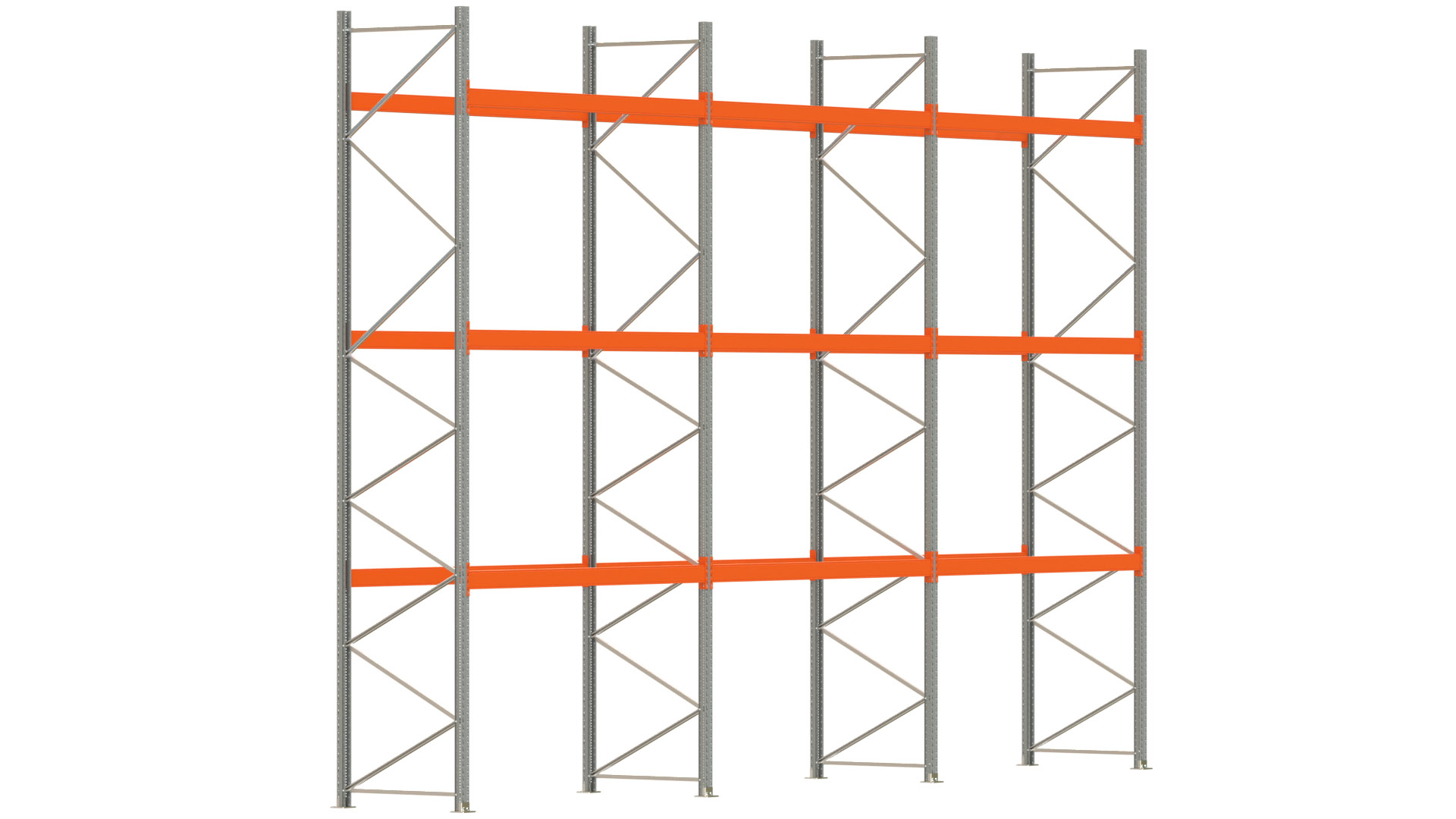 Palettenregal ARTUS - Breite 844 cm - Höhe 550 cm - Tiefe 110 cm - Fachlast 3000 kg - 36 Palettenstellplätze