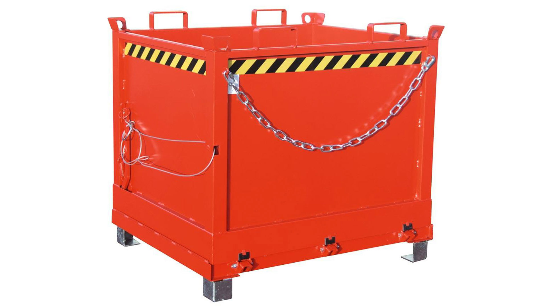 Klappbodenbehälter - 1.000 l Volumen - 1.250 kg - kranbar - feuerrot