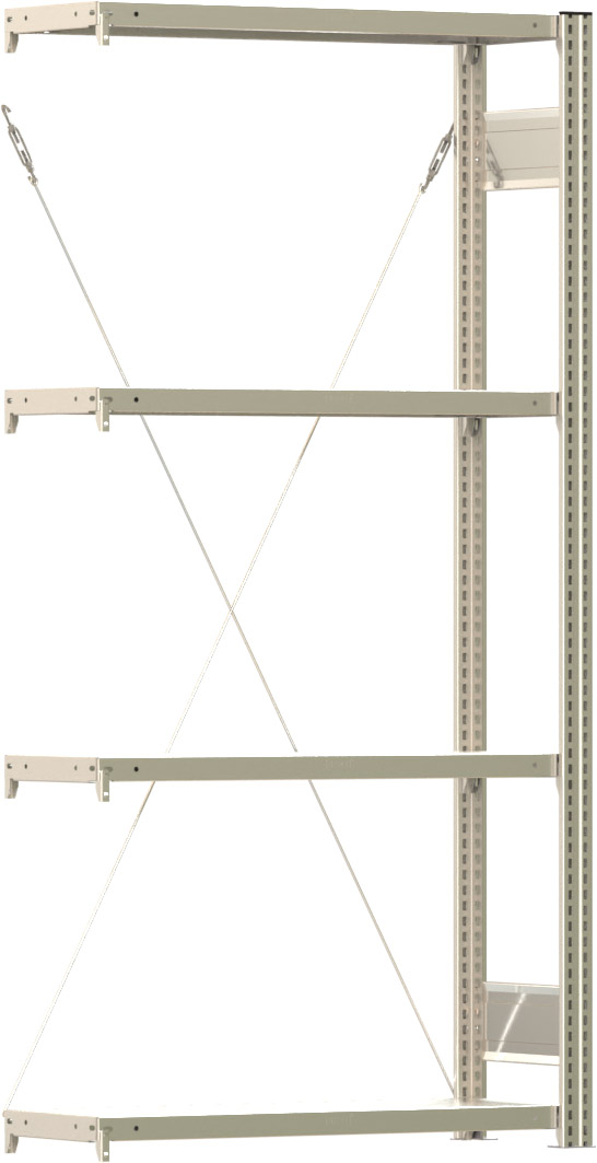 Fachbodenregal BERT - Breite: 87,5 cm - Tiefe: 30 cm - Höhe: 180 cm - 4 Böden - Anbauregal