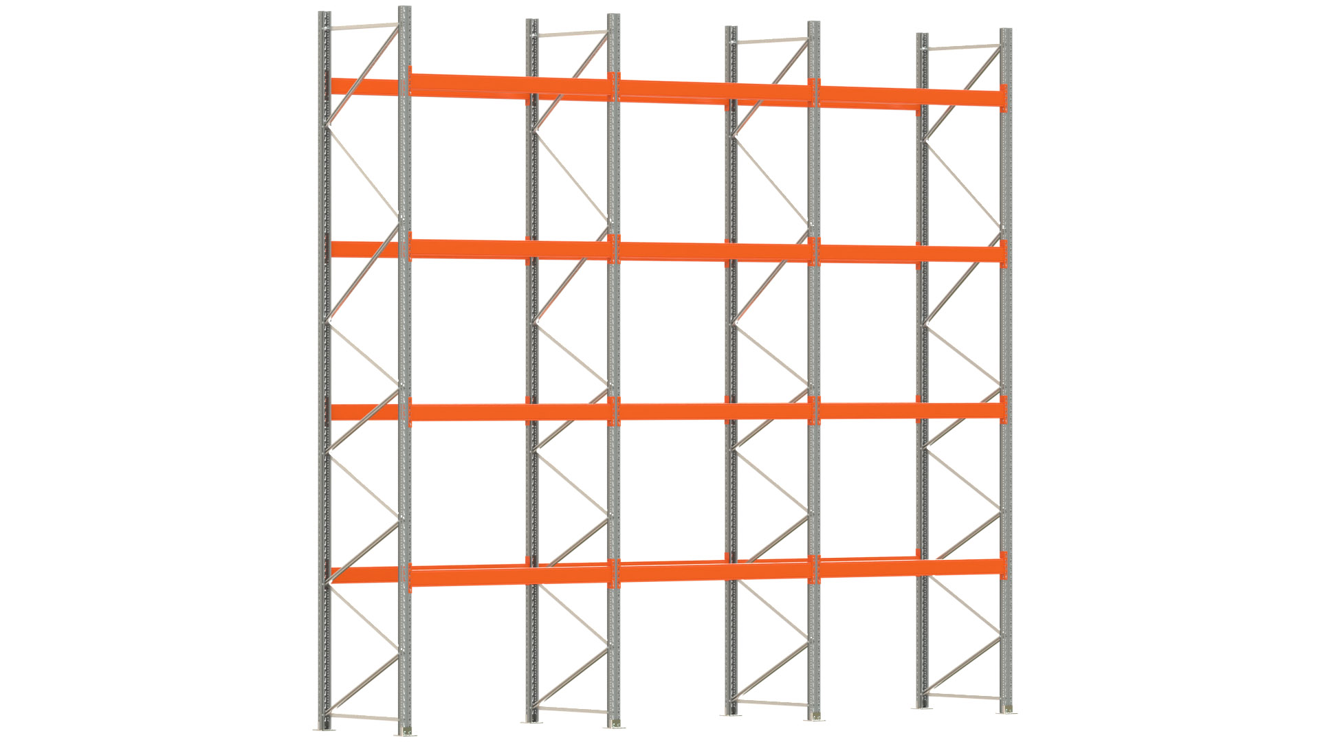 Palettenregal ARTUS - Breite 604 cm - Höhe 550 cm - Tiefe 110 cm - Fachlast 2000 kg - 30 Palettenstellplätze