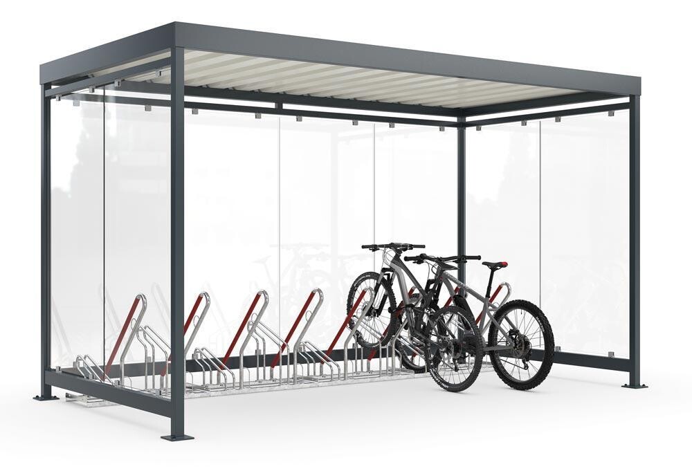 Fahrradüberdachung Set 5 - BxTxH 4195x2165x2510 mm - feuerverzinkt