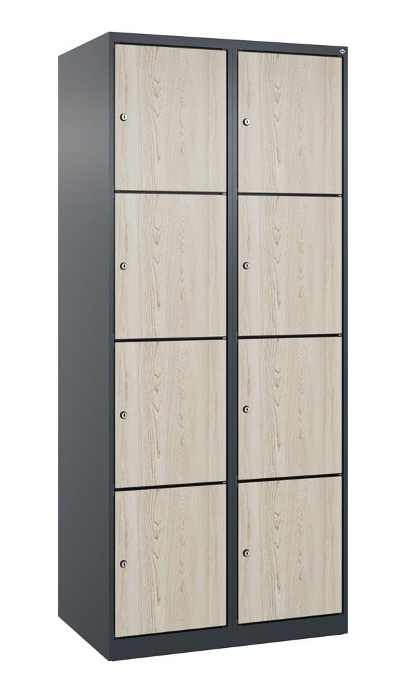 Fächerschrank mit MDF Türen, Breite 80 cm, Höhe 185 cm, Tiefe 50 cm, 8 Fächer