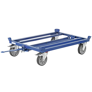 Mehrpreis für Deichsel und Kupplung, für den Transport mit Zugfahrzeugen, Deichsel einschiebbar, für Paletten-Fahrgestelle, RAL 5007 brillantblau