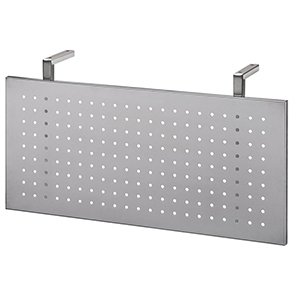 Sichtblende, BxH 800x350 mm, für 800 mm breite Schreibtische, aus gelochtem Metall, silber