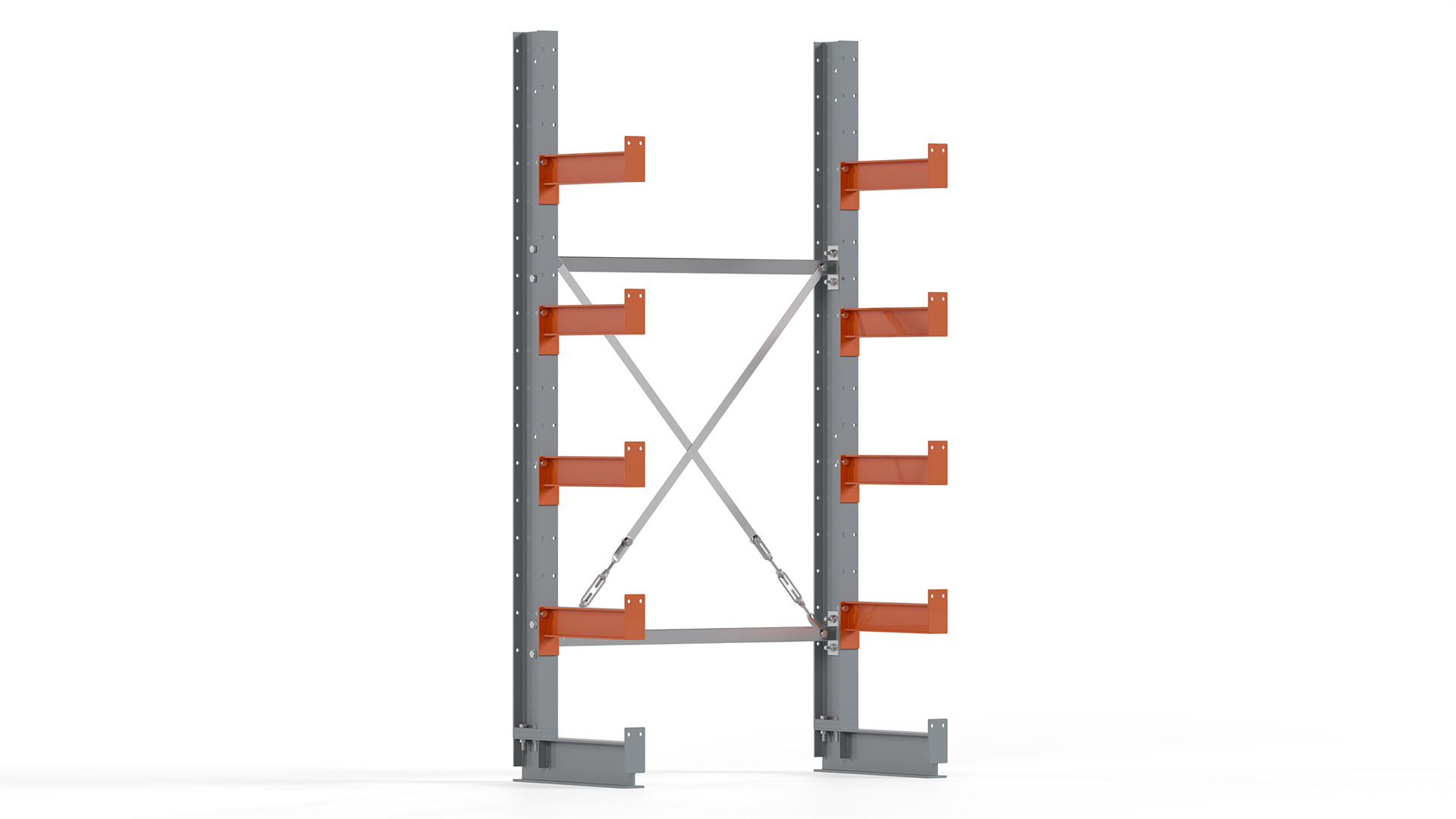 Kragarmregal KARL basic - lackiert - Breite: 100 cm - Höhe: 200 cm - Tiefe: 40 cm - Traglast je Kragarm: 1100 kg - einseitig
