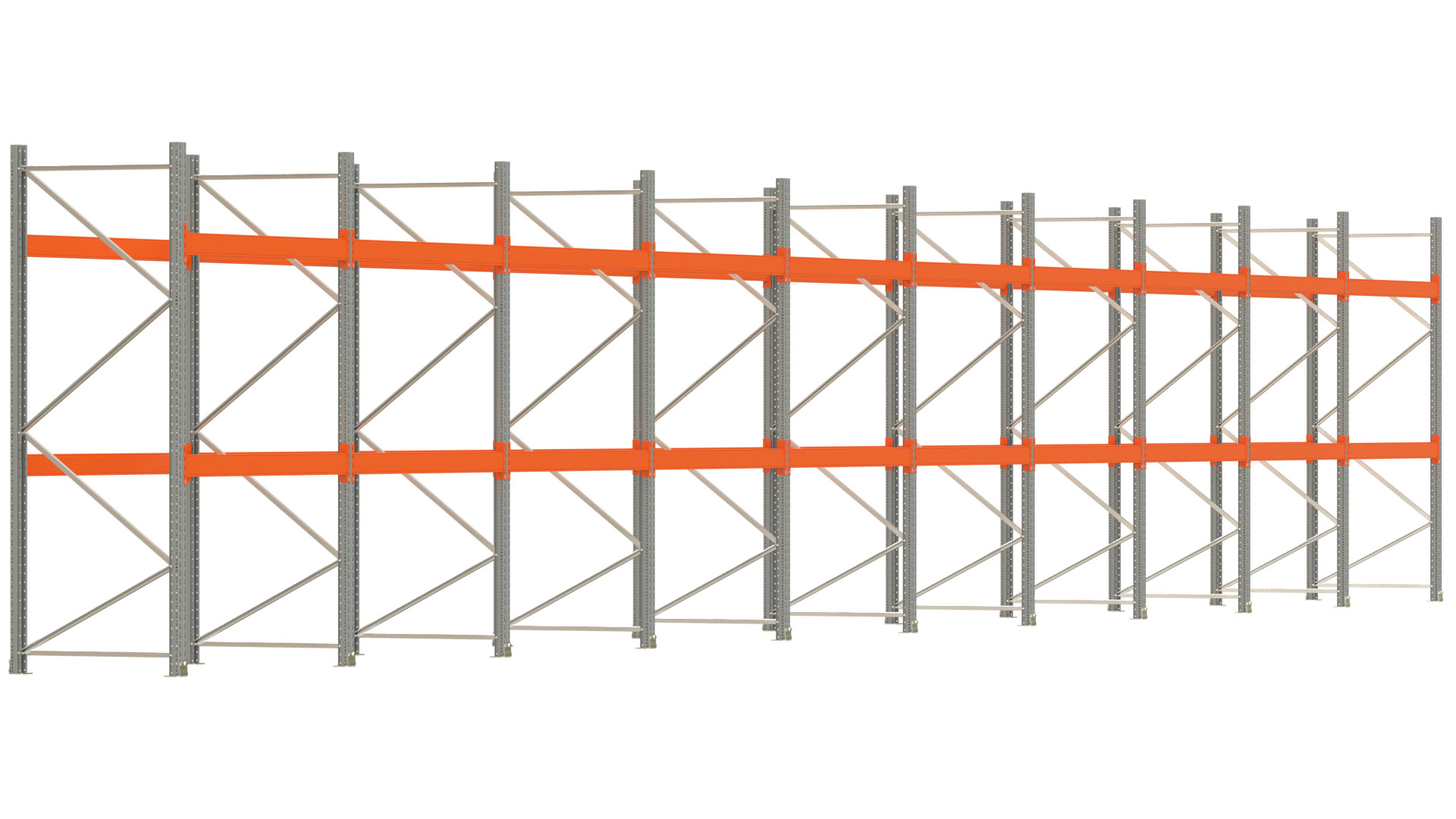 Palettenregal ARTUS - Breite 1993,5 cm - Höhe 300 cm - Tiefe 110 cm - Fachlast 2000 kg - 60 Palettenstellplätze
