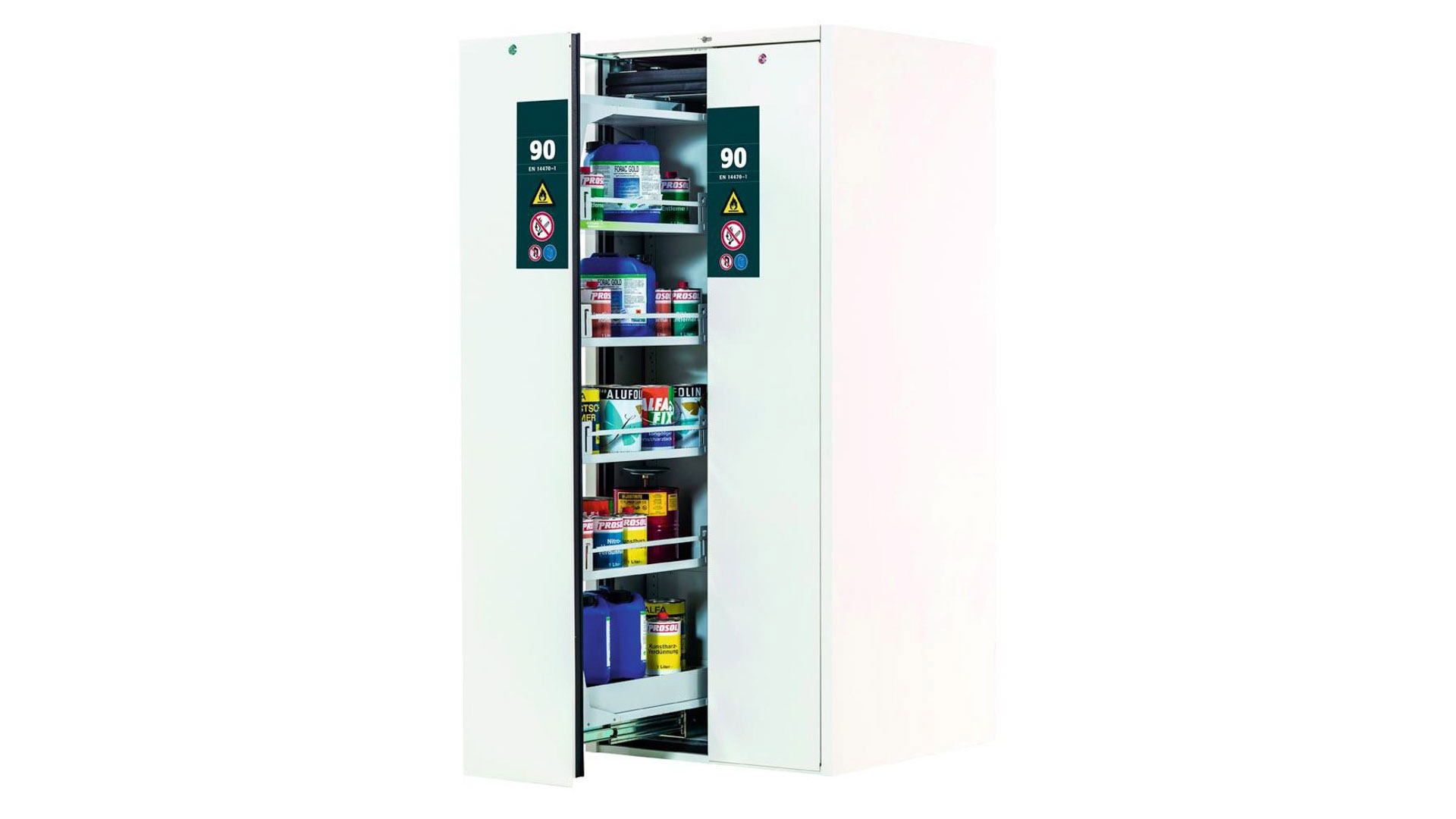 Gefahrstoffschrank mit Vertikalauszug
