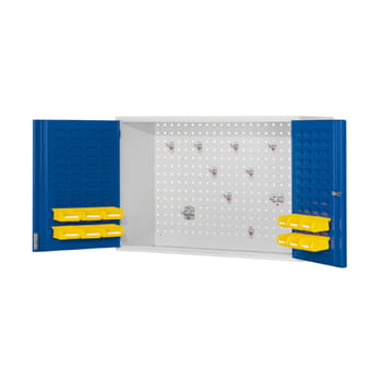 Hängeschrank,(HxBxT) 620x920x335 mm - Lochwände, Schlitzplatten - lichtgrau (RAL 7035)