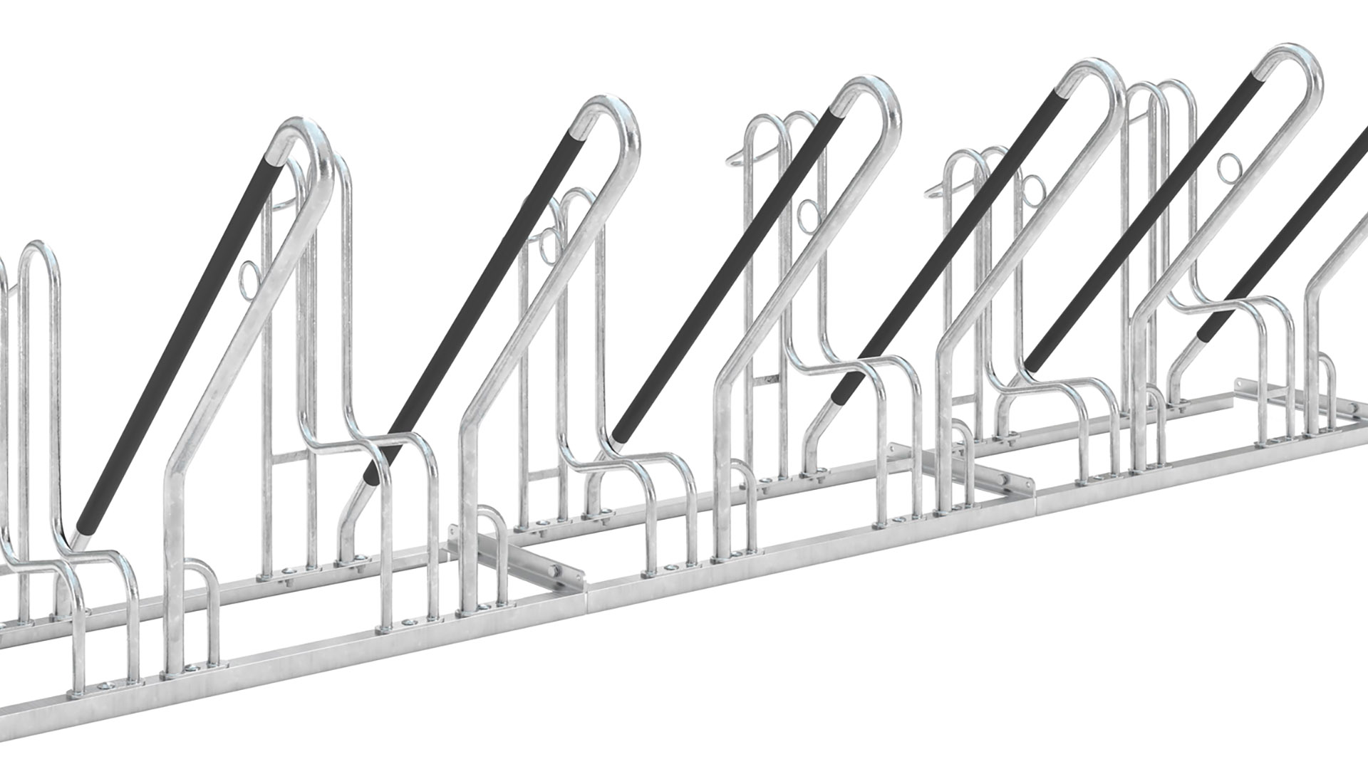 Fahrradbügel, Anlehnbügel - für 6 Fahrräder - Breite: 300 cm - verzinkt