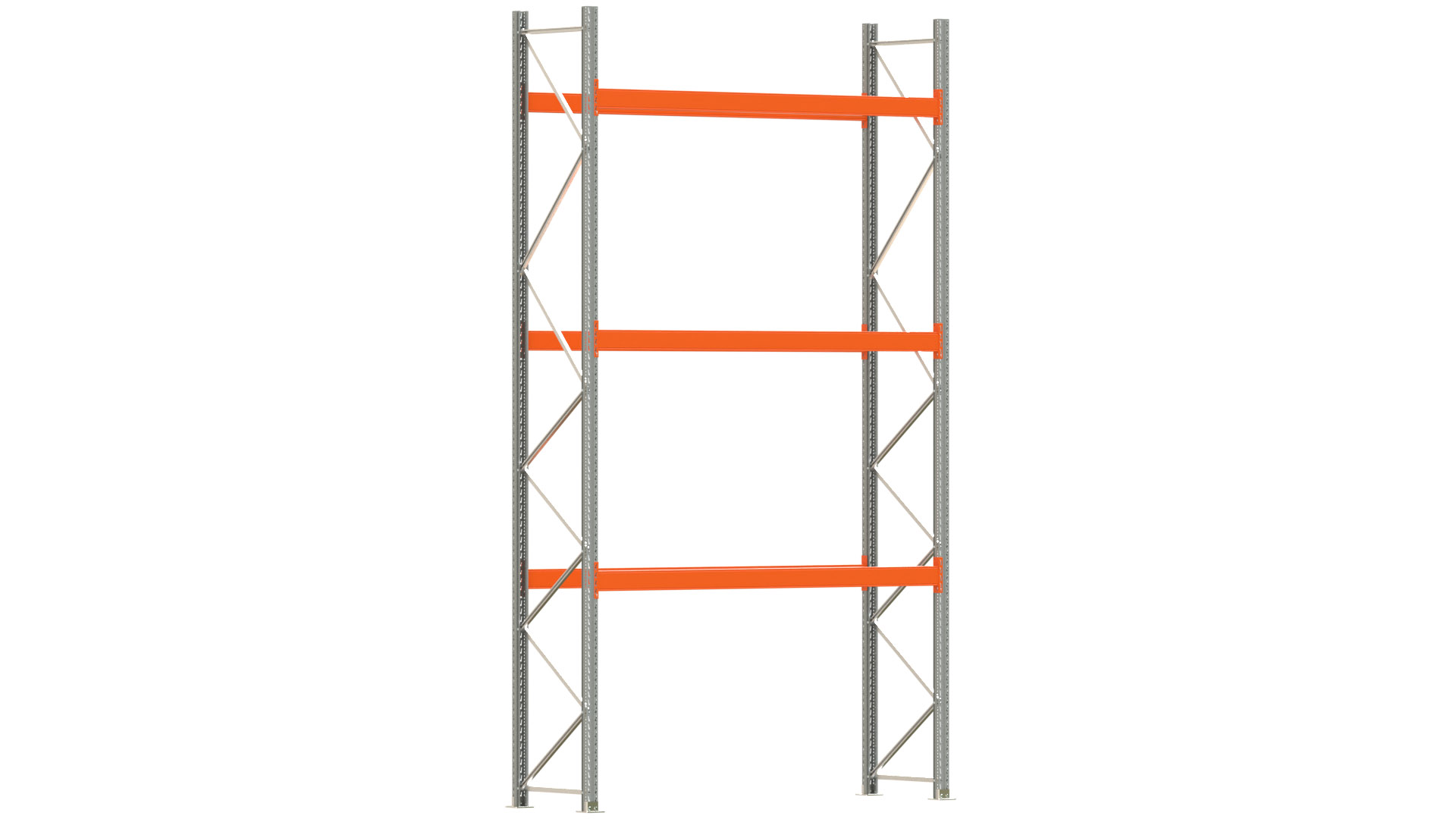 Palettenregal ARTUS - Breite 287 cm - Höhe 500 cm - Tiefe 80 cm - Fachlast 3000 kg - 8 Palettenstellplätze