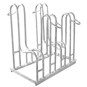 Fahrradständer - Standparker, Stahl verzinkt, zweiseitige Radeinstellung, Radabstand 350 mm, Hoch-/Tiefstellung, 4er Stand, Länge 700 mm