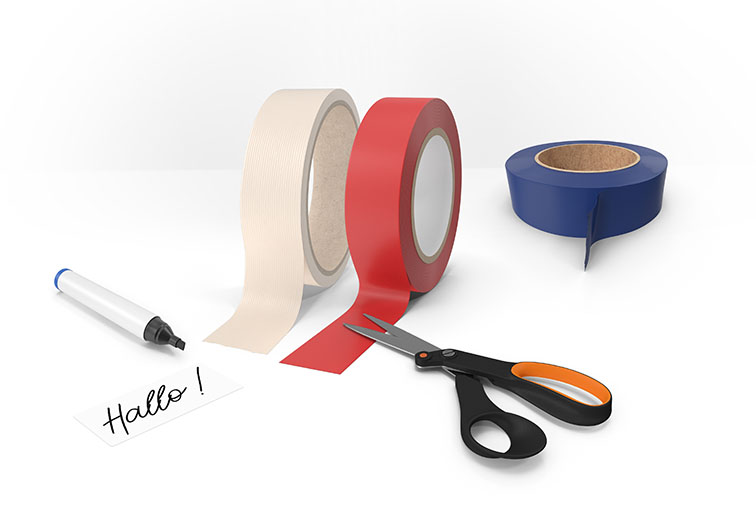 Etiketten, Magnetstreifen, Beschriftungsband