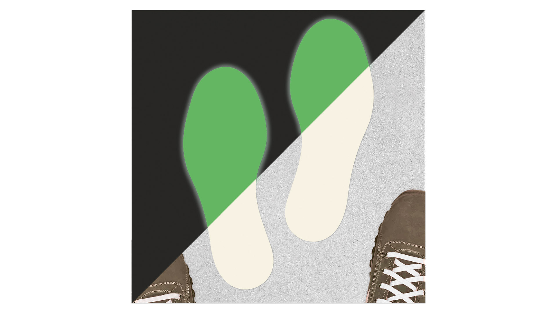 Bodenmarkierung, Fußabdrücke