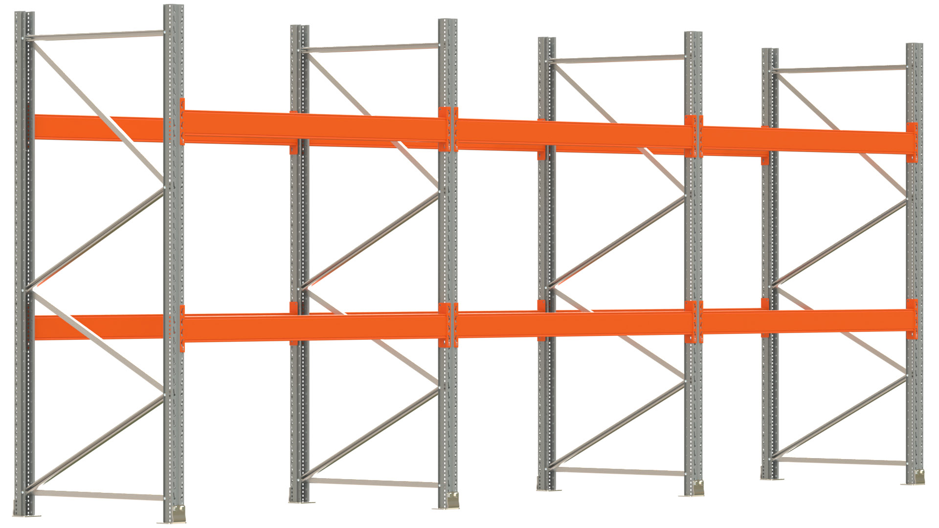 Palettenregal ARTUS - Breite 604 cm - Höhe 250 cm - Tiefe 110 cm - Fachlast 3000 kg - 18 Palettenstellplätze