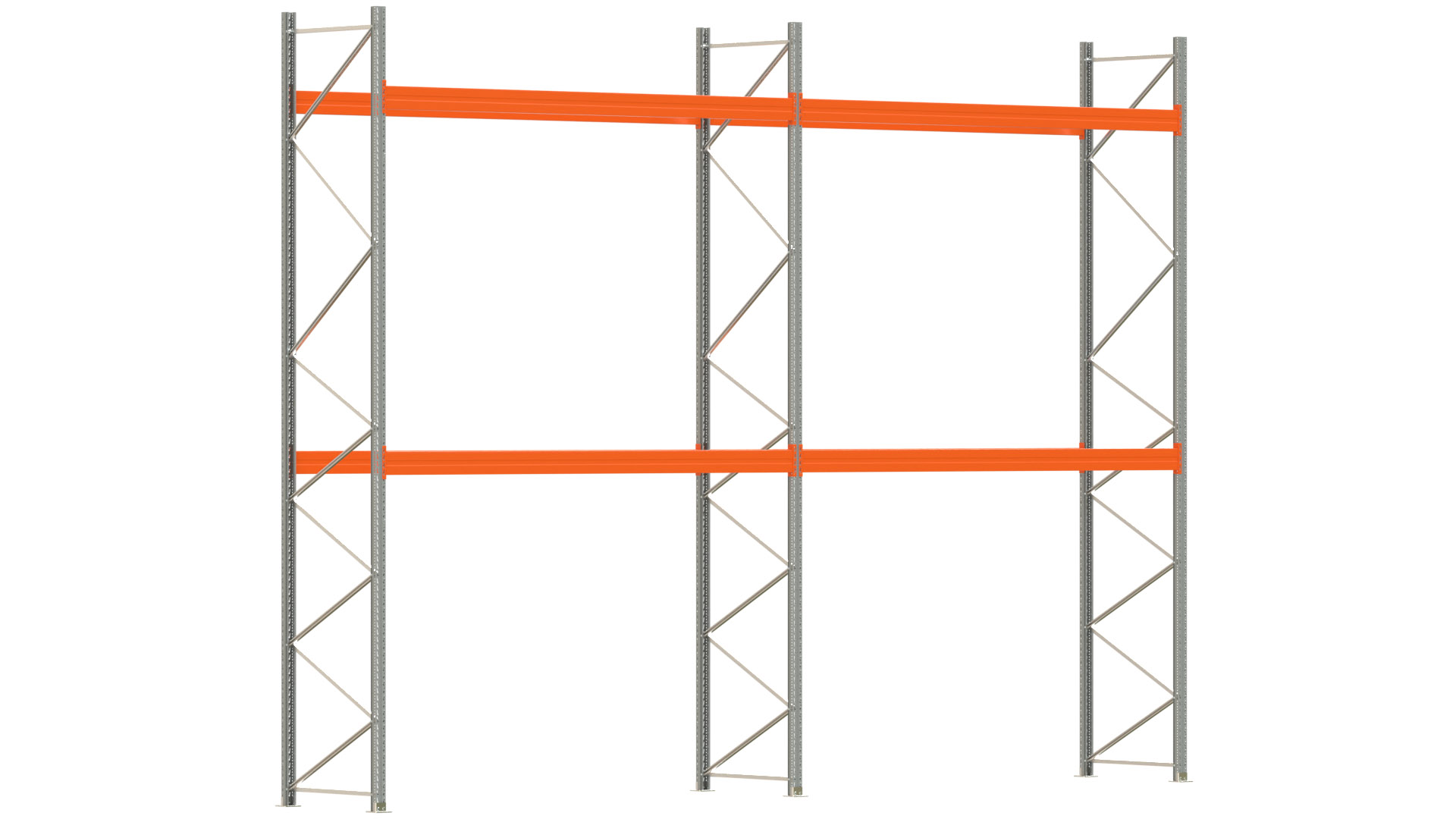 Palettenregal ARTUS - Breite 745,5 cm - Höhe 550 cm - Tiefe 110 cm - Fachlast 3600 kg - 24 Palettenstellplätze