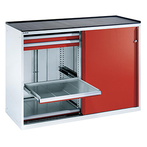 Schubladenschrank m. Schiebetüren