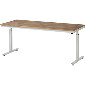 Elektrisch höhenverstellbarer Arbeitstisch, Breite 200 cm, Tiefe 80 cm, Höhe 112 cm,  Schublade(n), Platte: Buche-Riegel