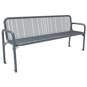 Parkbank mir Armlehne, Füße aus Rundrohr, Sitzfläche  aus Drahtgitter, BxTxH 1795 x 555x874 mm, DB 703