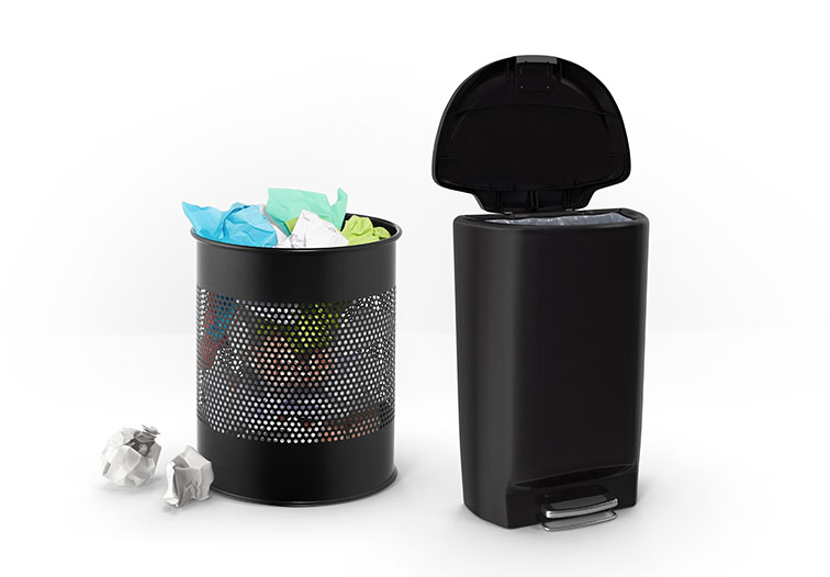 Mülleimer, Papierkörbe