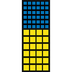 Magazinschrank, ohne Türen, RAL 7035 lichtgrau, BxTxH 680x280x1740 mm, Anzahl Kästen: 36xGr. 5 blau, 24x Gr. 4 gelb