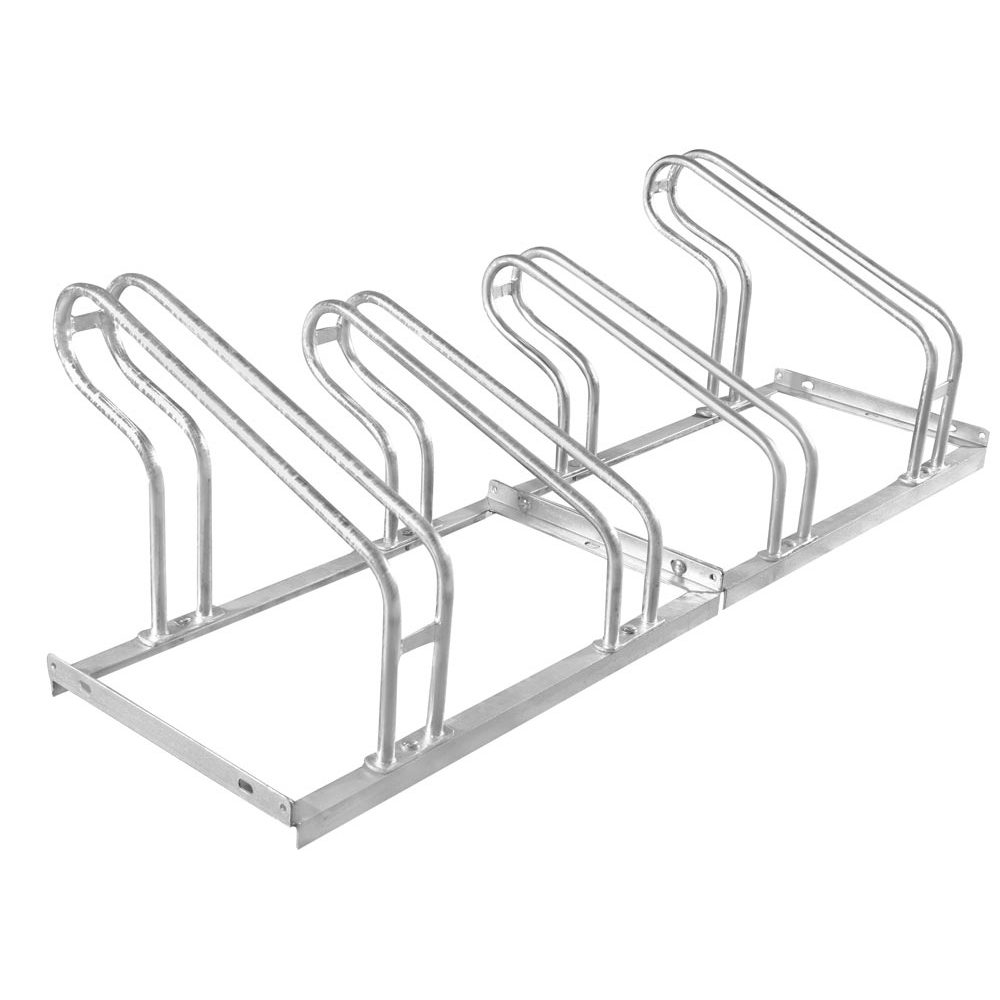 Fahrradständer, Stahl verzinkt, einseitig, 4er-Stand, Radabst. 350 mm, Gesamtl. 1400 mm