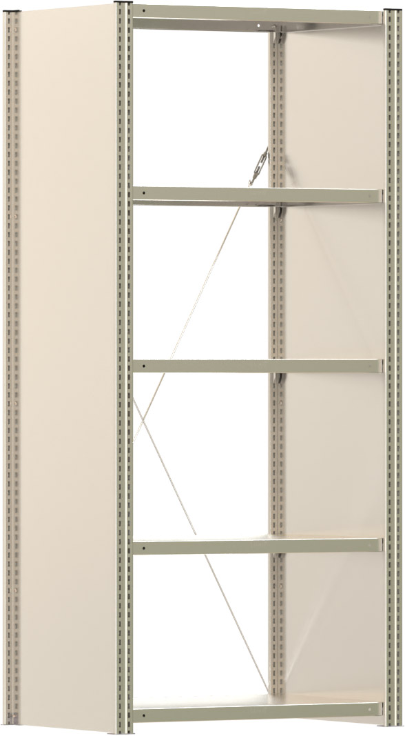 Fachbodenregal BERT - Breite: 87,5 cm - Tiefe: 60 cm - Höhe: 200 cm - 5 Böden - Grundregal