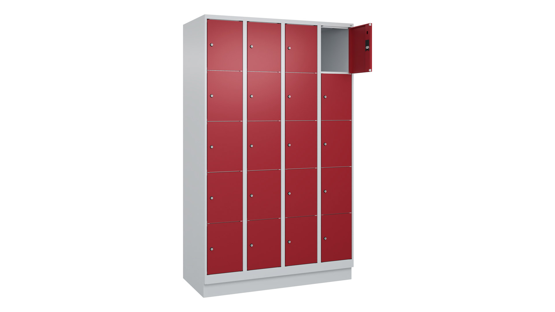 Fächerschrank, Breite 120 cm, Höhe 195 cm, Tiefe 50 cm, 20 Fächer