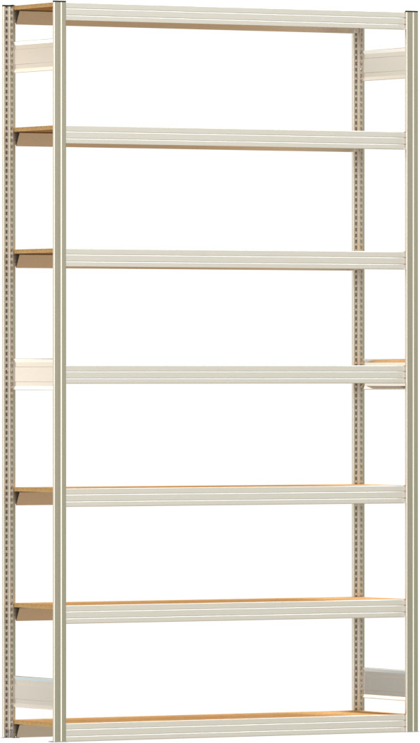 Fachbodenregal BERT - Breite: 169,5 cm - Tiefe: 40 cm - Höhe: 300 cm - 7 Böden - Grundregal