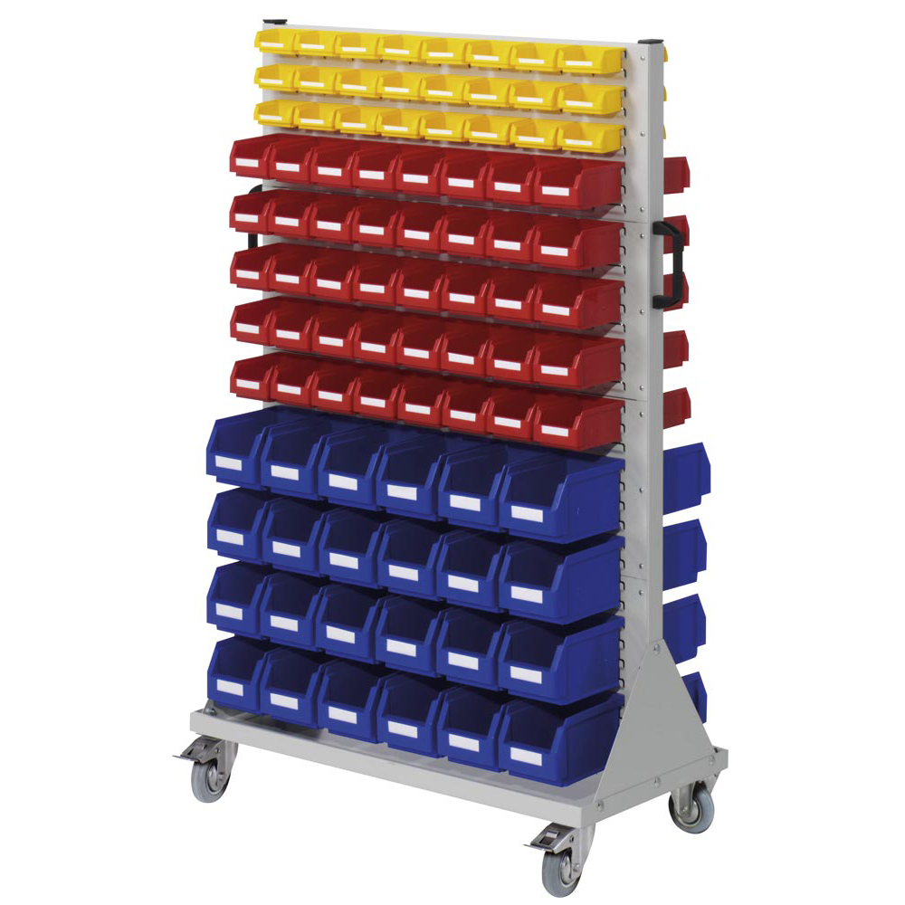 Lagerregal - Rollwagen mit Sichtlagerkästen