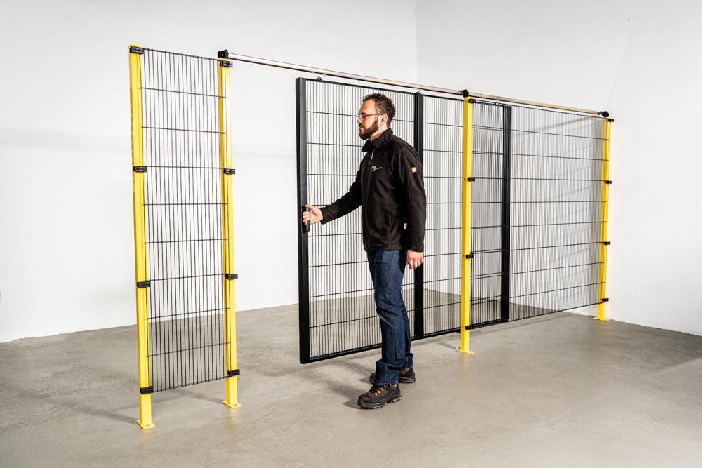 Schiebetür für Trennwandschutzgitter