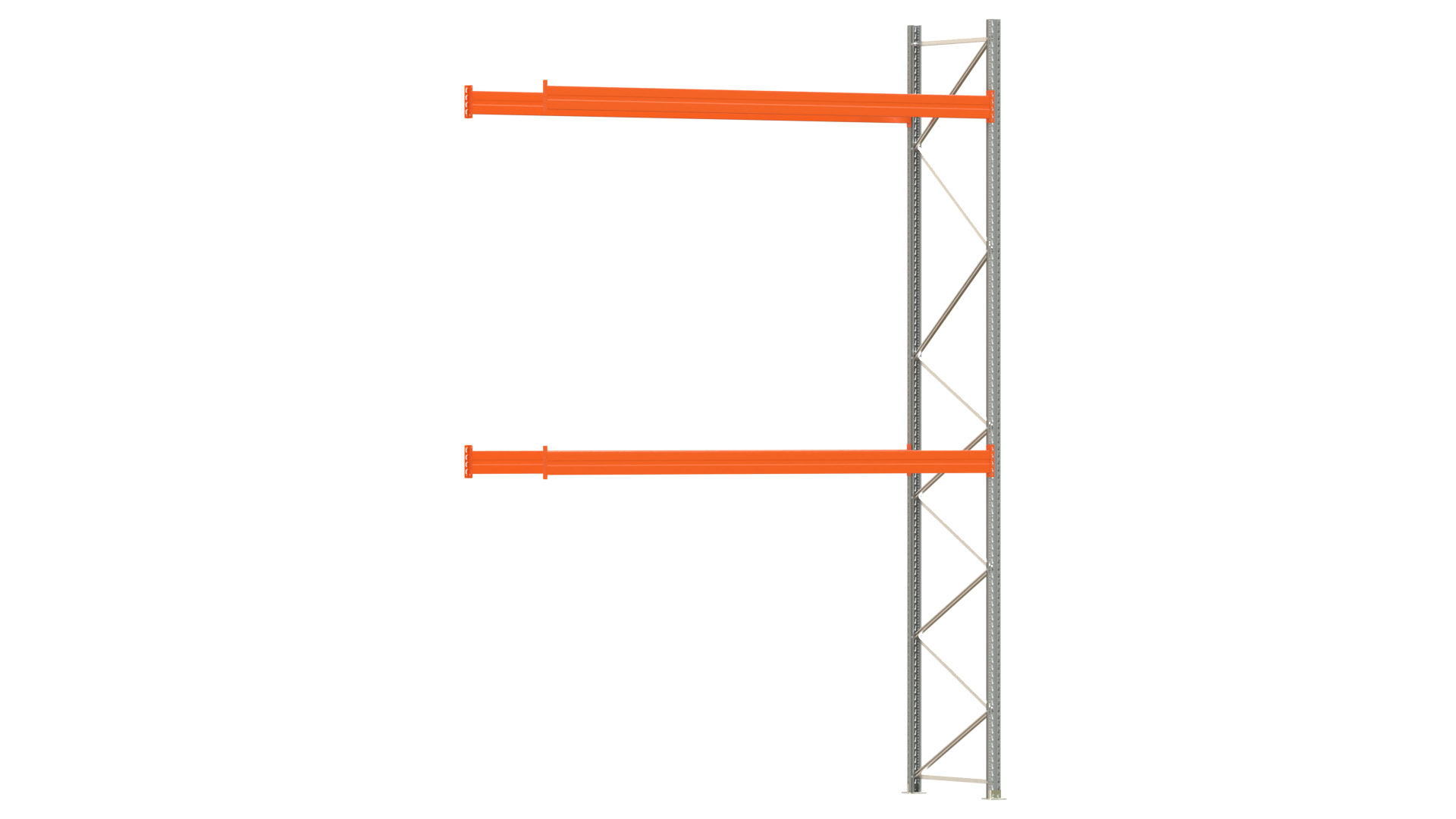 Palettenregal ARTUS - Anbaufeld - Breite 368,5 cm - Höhe 550 cm - Tiefe 110 cm - 2 Träger Ebenen