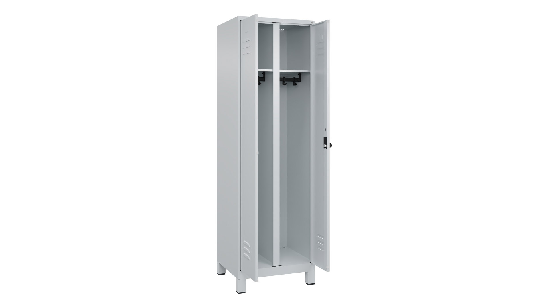 Doppelspind - schwarz weiß Trennung,  Breite 60 cm,  Höhe 195 cm,  Tiefe 50 cm,  2 Abteile