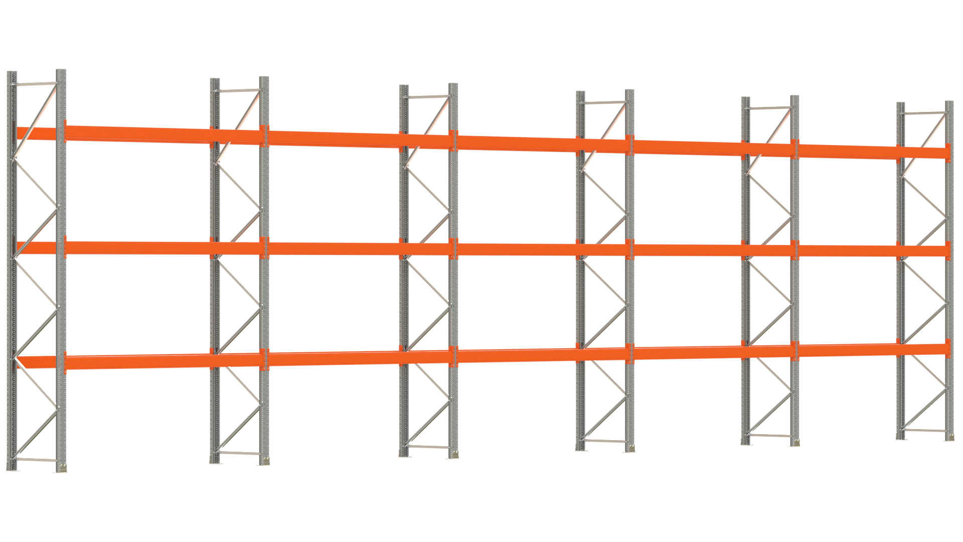 Palettenregal ARTUS - Breite 1401 cm - Höhe 400 cm - Tiefe 80 cm - Fachlast 2910 kg - 40 Palettenstellplätze
