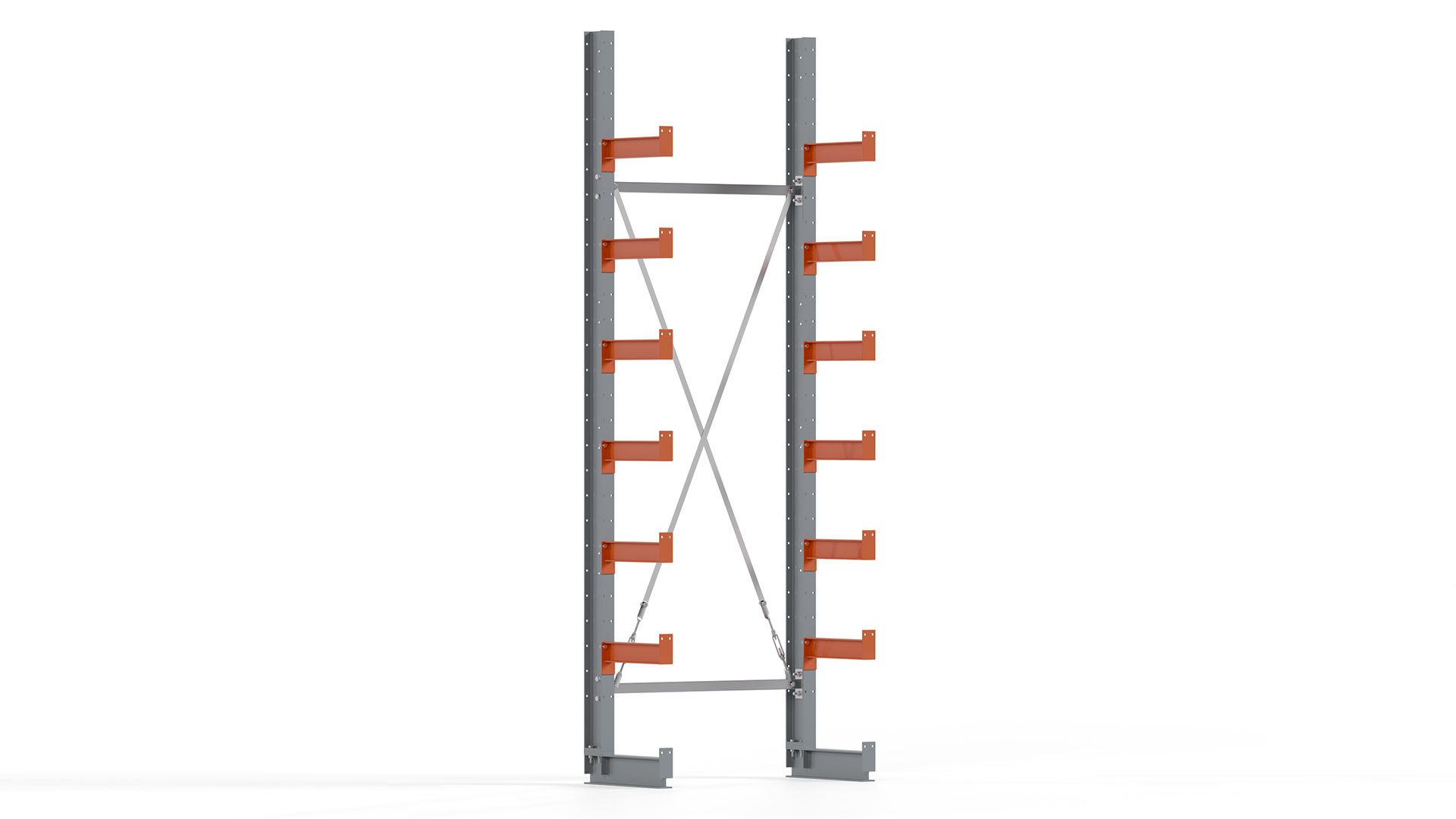 Kragarmregal KARL basic - lackiert - Breite: 100 cm - Höhe: 300 cm - Tiefe: 40 cm - Traglast je Kragarm: 1100 kg - einseitig