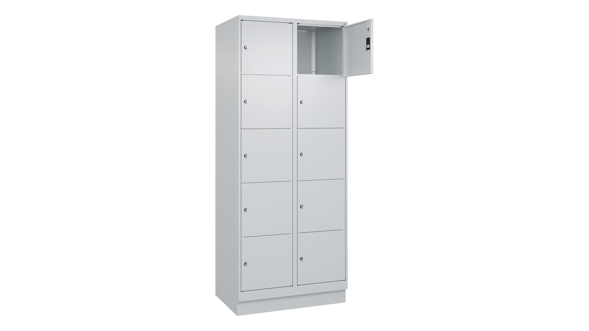 Fächerschrank, Breite 80 cm, Höhe 195 cm, Tiefe 50 cm, 10 Fächer