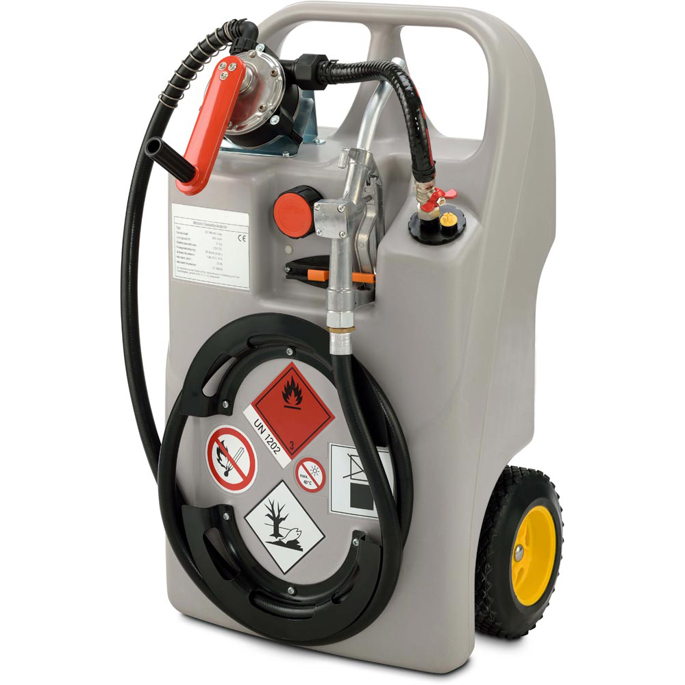 Dieseltrolley, Volumen 60 Liter,  Kurbelpumpe und Zapfventil