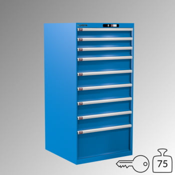 Lista Schubladenschrank - 78.311.010 - 1.450x717x725 mm (HxBxT) - 9 Schubladen - 75 kg - Key Lock - lichtblau (RAL 5012)