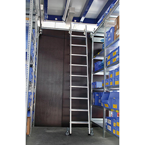 Regalleiter aus Aluminium für Doppelregale